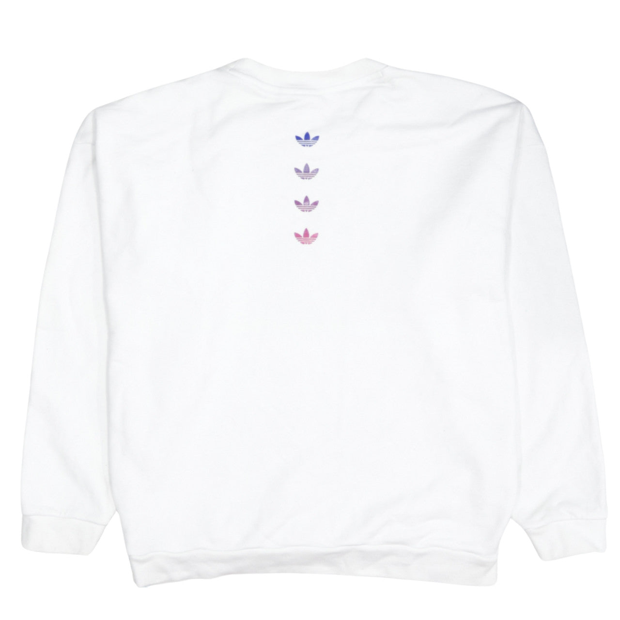 Adidas Womens White Crew Neck Pullover Sweatshirt Size 10 Logo Print