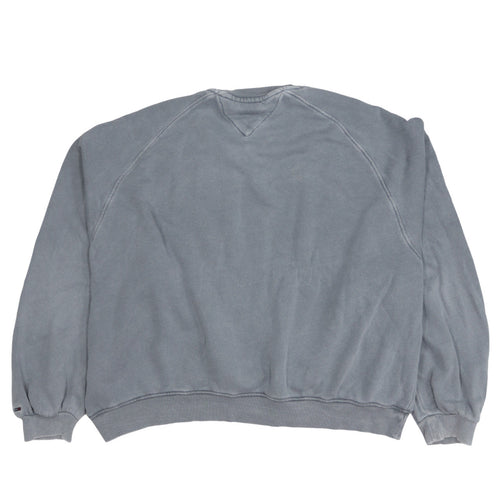 Tommy Jeans Womens Grey Leopard Logo Pullover Sweatshirt 2XL
