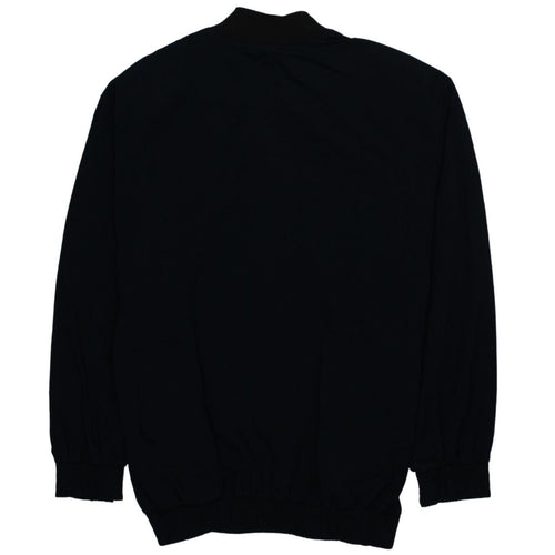 Gepetto Men’s Black Embroidered Bomber Jacket Small Retro Nautical Zip