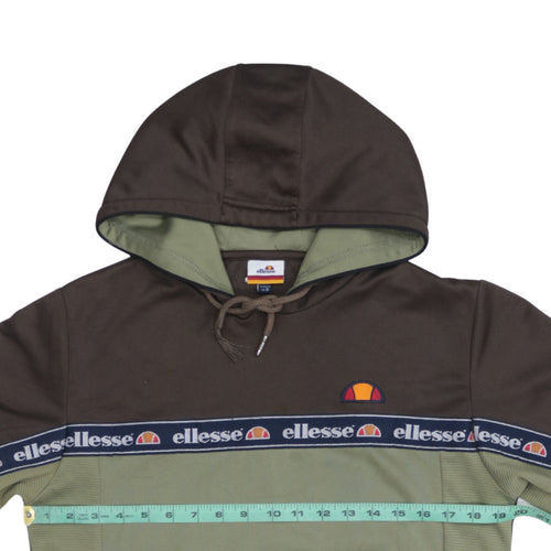 Ellesse Men's Green Pullover Hoodie S Regular Fit Logo Sportswear