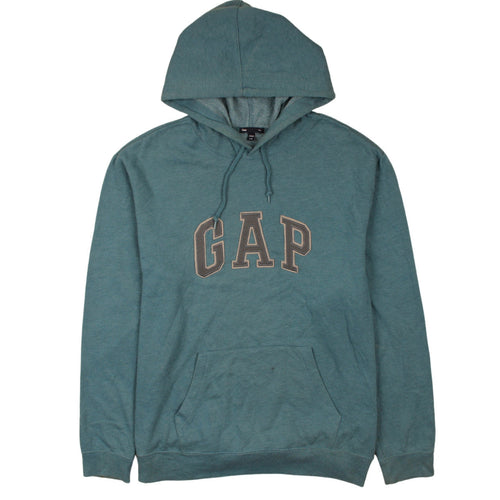 GAP Men's Green Pullover Hoodie L Logo Fleece Sweatshirt