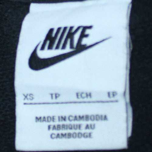 Nike Womens Black Pullover Hoodie XS Cotton Blend Classic Fit
