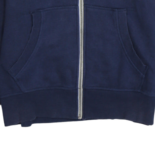 Converse Men's Blue Full Zip Hoodie M Regular Fit with Logo and Pockets