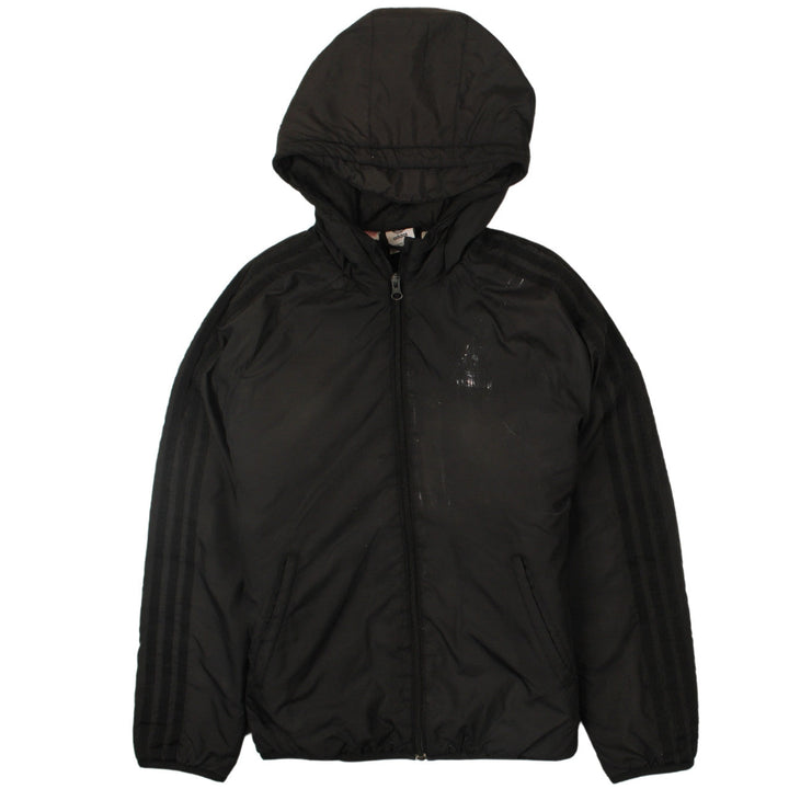 Adidas Boys Black Hooded Track Jacket 13 Years Full Zip Logo Sportswear