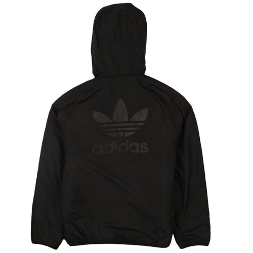 Adidas Boys Black Hooded Track Jacket 13 Years Full Zip Logo Sportswear