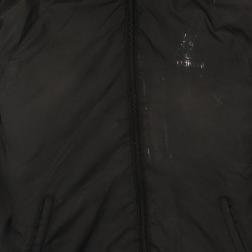 Adidas Boys Black Hooded Track Jacket 13 Years Full Zip Logo Sportswear