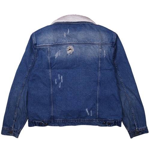 Brooklyn Supply Co Men's Blue Denim Sherpa Collar Jacket XL