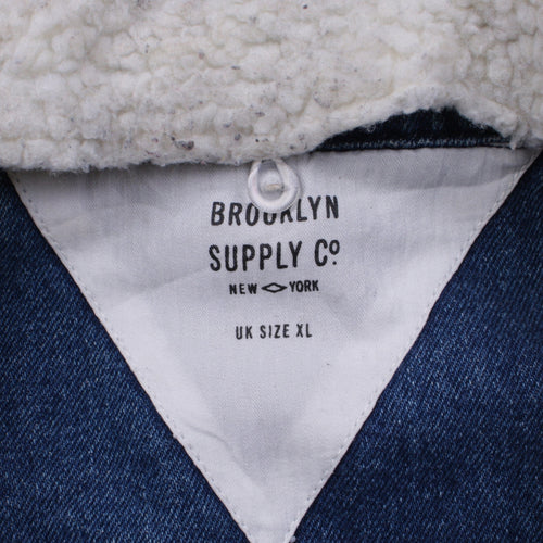 Brooklyn Supply Co Men's Blue Denim Sherpa Collar Jacket XL