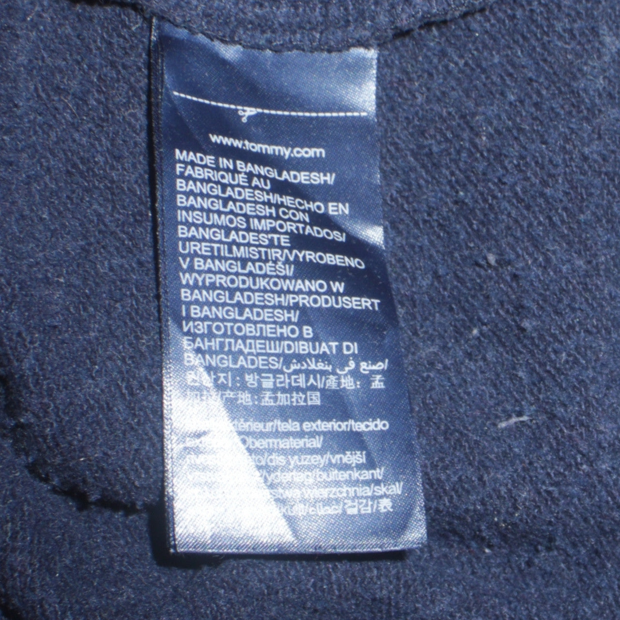 Tommy Hilfiger Men's Blue Pullover Hoodie L Logo Fleece Sweatshirt