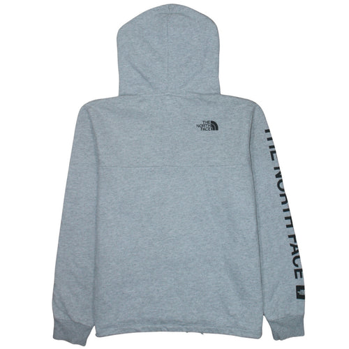 The North Face Womens Grey 1/4 Zip Hoodie Size L Cotton Blend