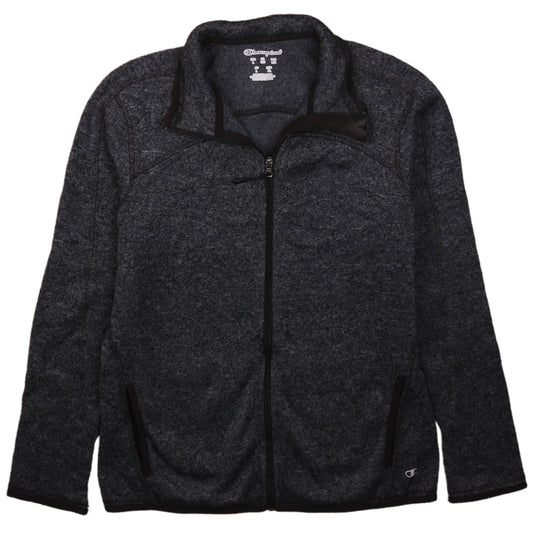 Champion Men's Grey Fleece Full Zip Jacket Size L