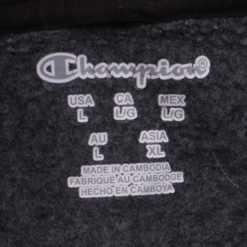 Champion Men's Grey Fleece Full Zip Jacket Size L