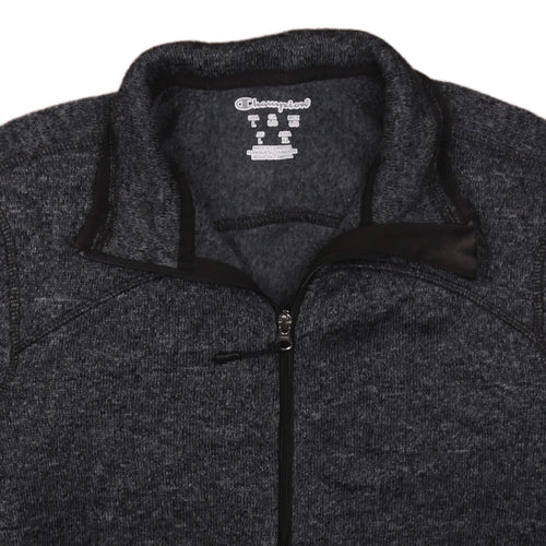 Champion Men's Grey Fleece Full Zip Jacket Size L