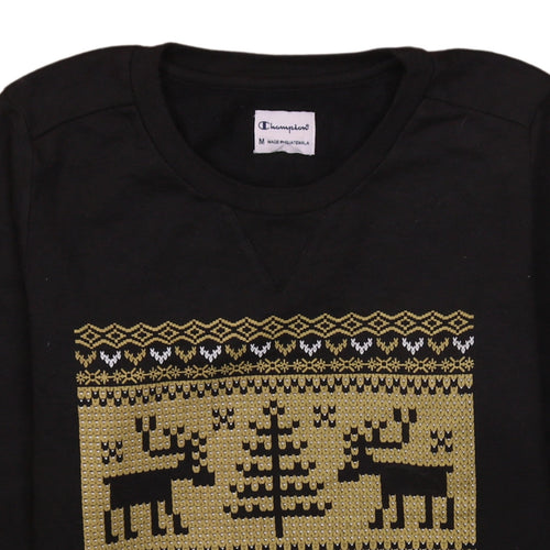 Champion Men's Black Christmas Purdue Graphic Sweatshirt M