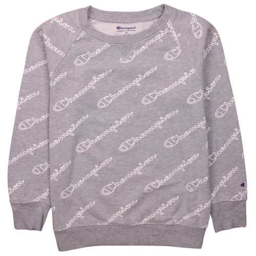 Champion Boys Grey XL Crew Neck Pullover Fleece Sweatshirt