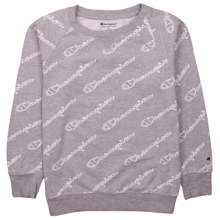 Champion Boys Grey XL Crew Neck Pullover Fleece Sweatshirt