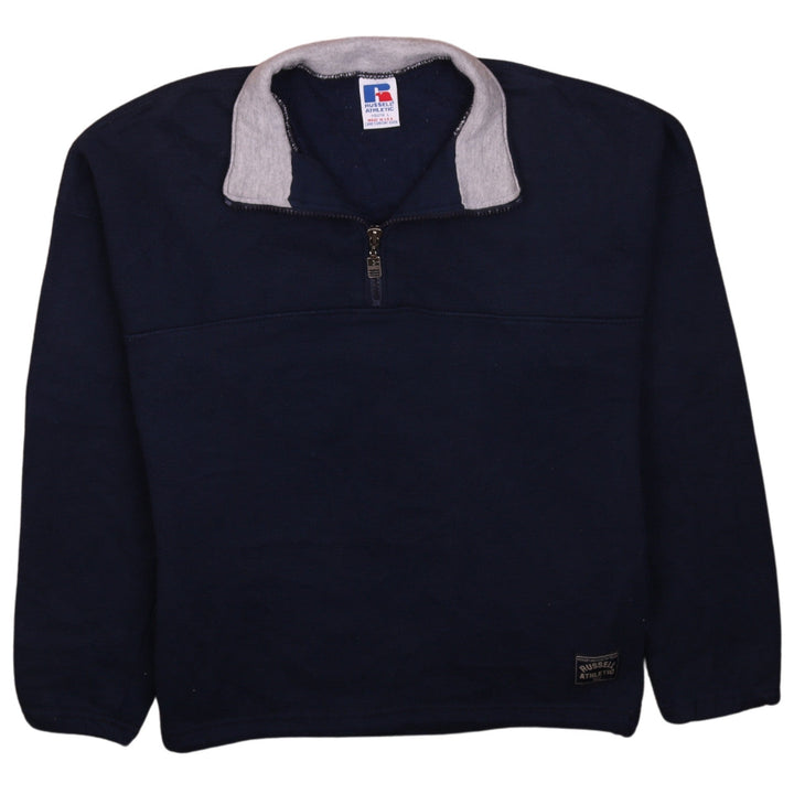 Russell Athletic Boys Blue Fleece 1/4 Zip Pullover Sweatshirt Youth L