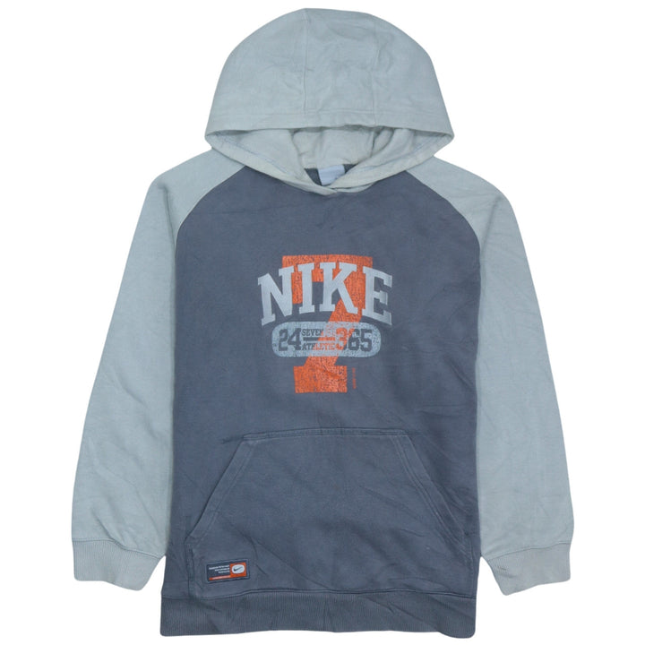 Nike Boys Blue Hoodie L 12-13 Years Pullover Graphic Print Cotton Blend
