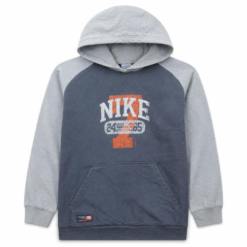 Nike Boys Blue Hoodie L 12-13 Years Pullover Graphic Print Cotton Blend