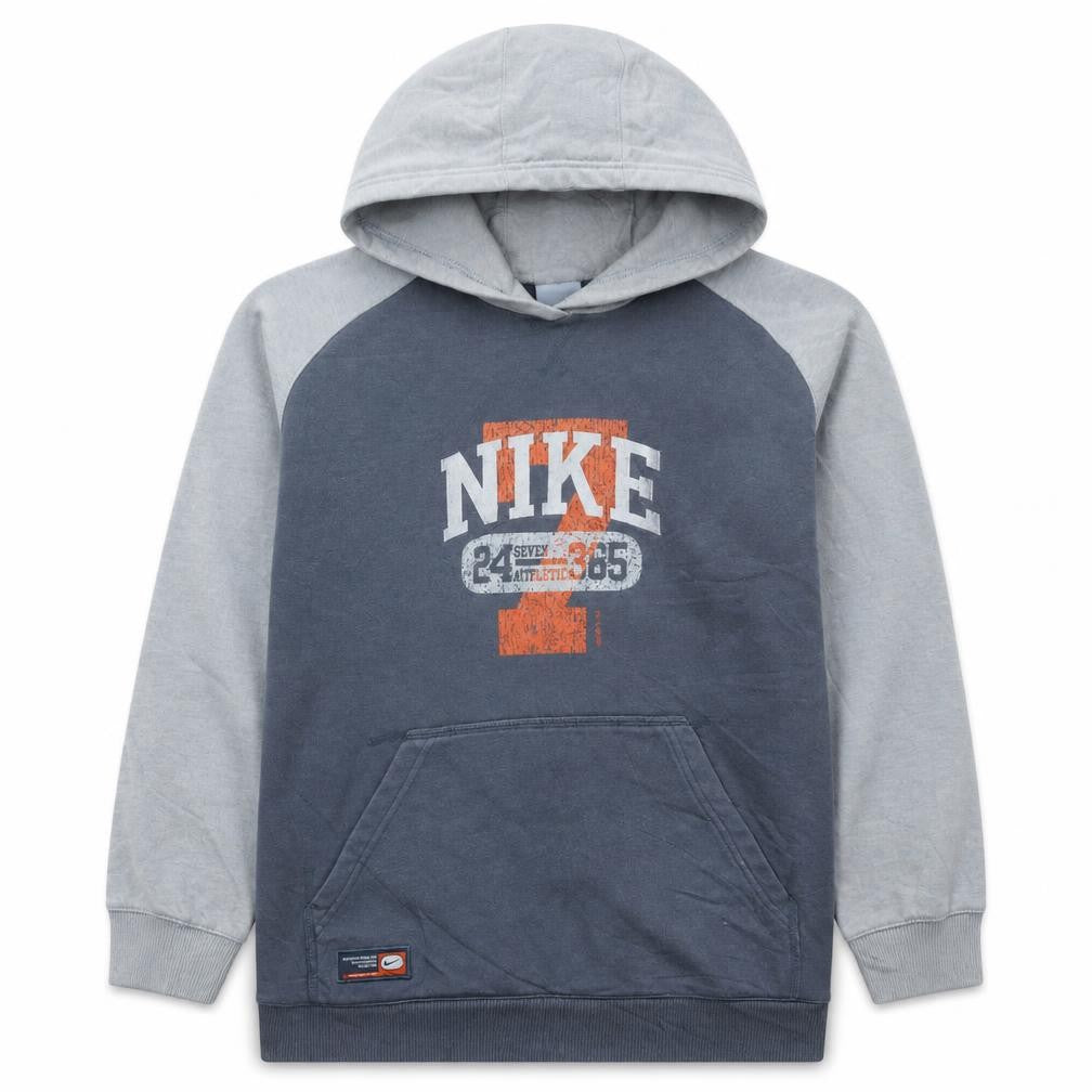 Nike Boys Blue Hoodie L 12-13 Years Pullover Graphic Print Cotton Blend