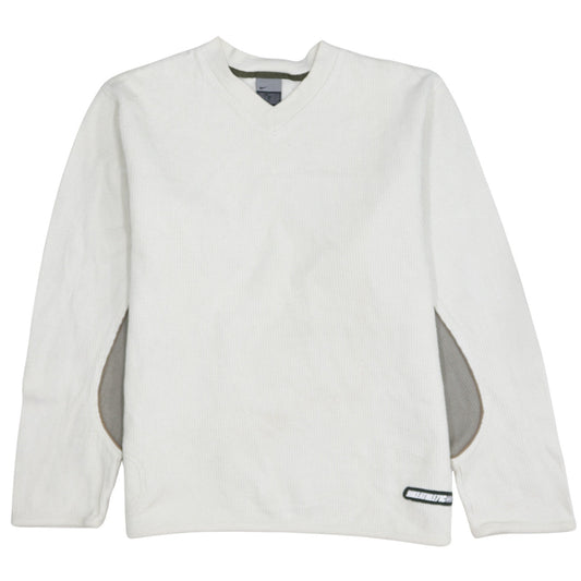 Nike Men's White V-Neck Pullover Sweatshirt Size S