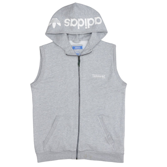 Adidas Men's Grey Sleeveless Full Zip Hoodie Vest M