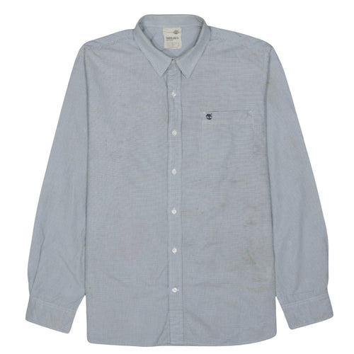 Timberland Men’s Blue Check Cotton Button-Up Long Sleeve Shirt XL
