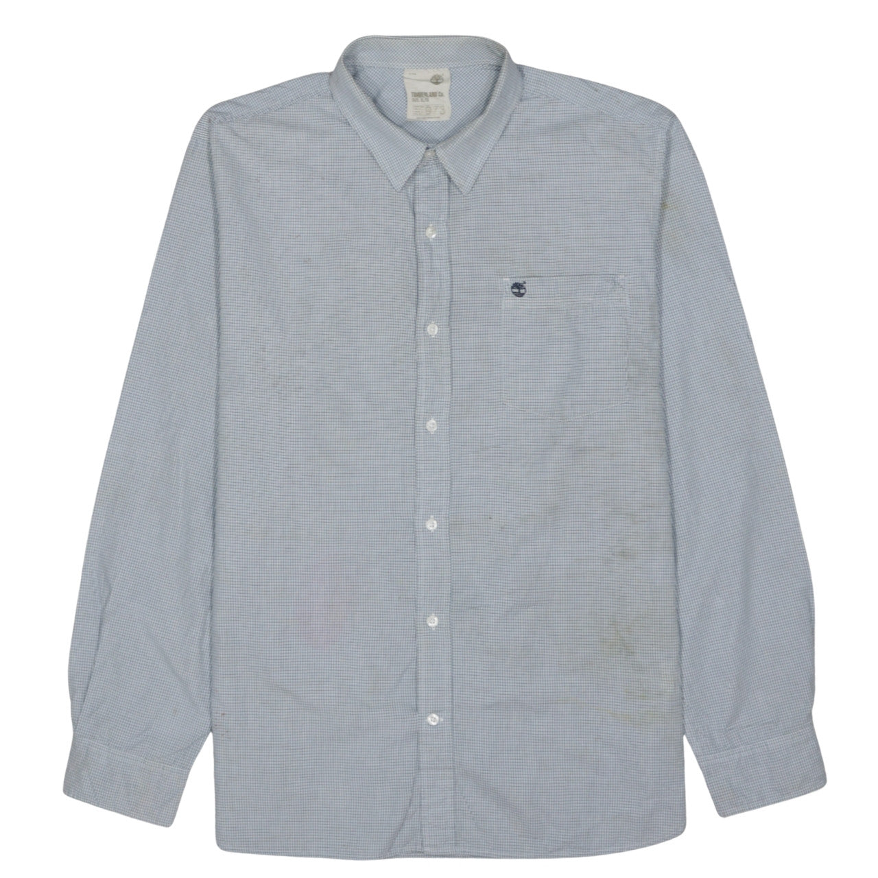 Timberland Men’s Blue Check Cotton Button-Up Long Sleeve Shirt XL