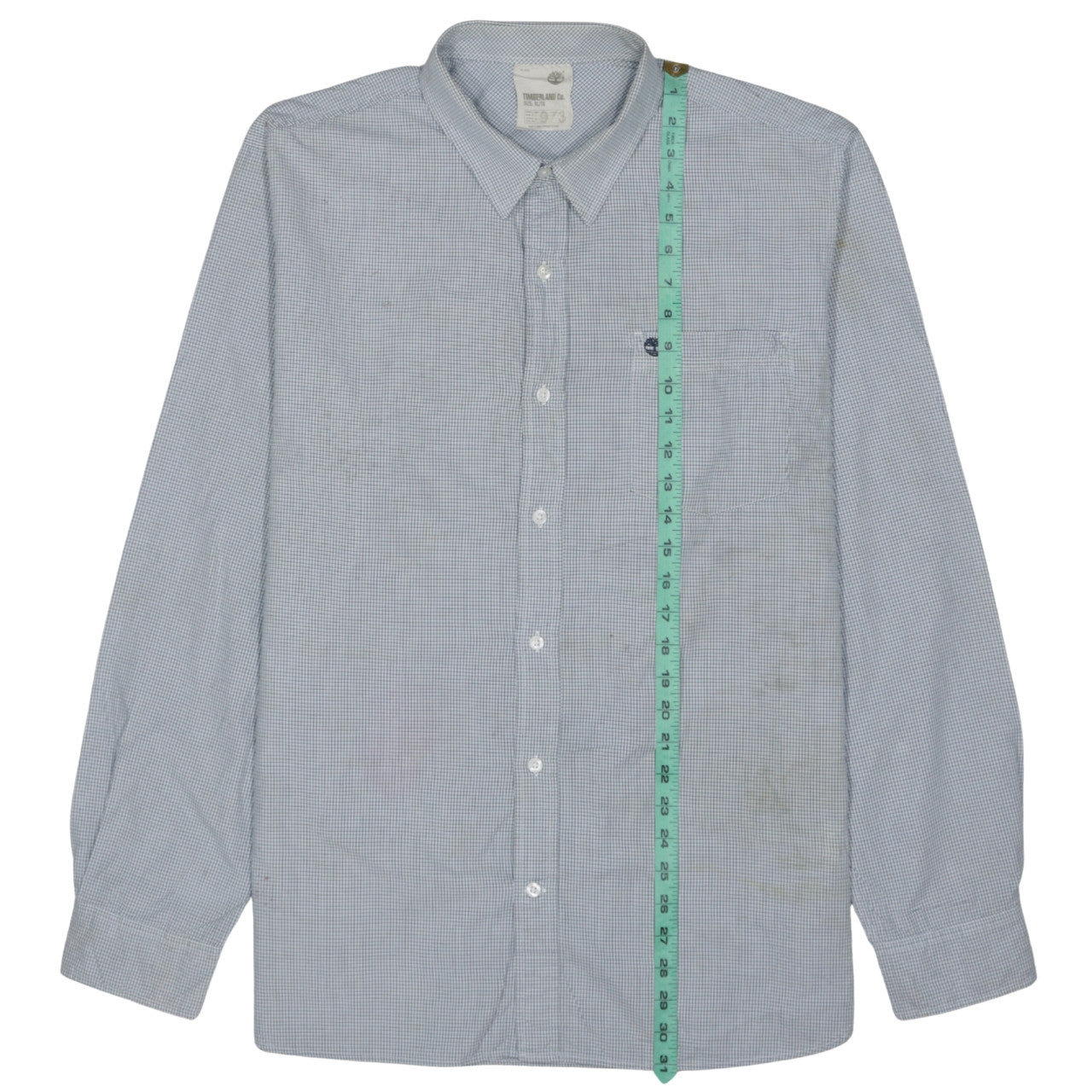 Timberland Men’s Blue Check Cotton Button-Up Long Sleeve Shirt XL