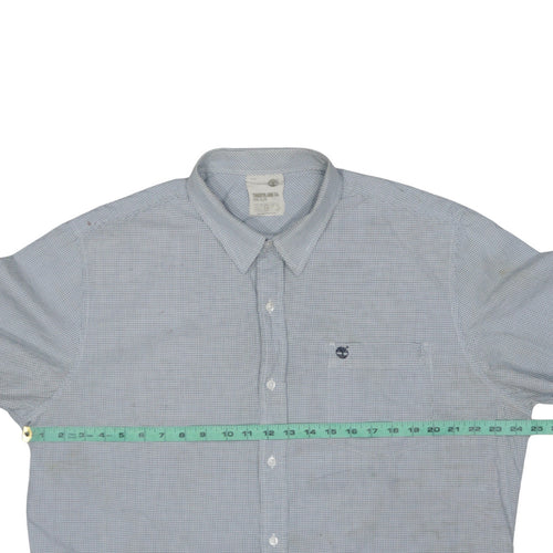 Timberland Men’s Blue Check Cotton Button-Up Long Sleeve Shirt XL