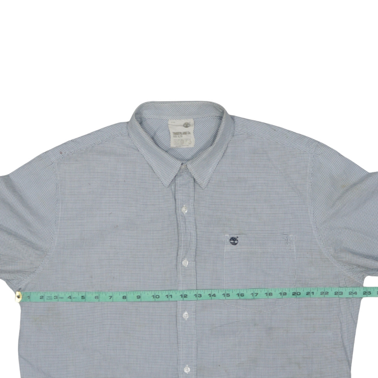 Timberland Men’s Blue Check Cotton Button-Up Long Sleeve Shirt XL