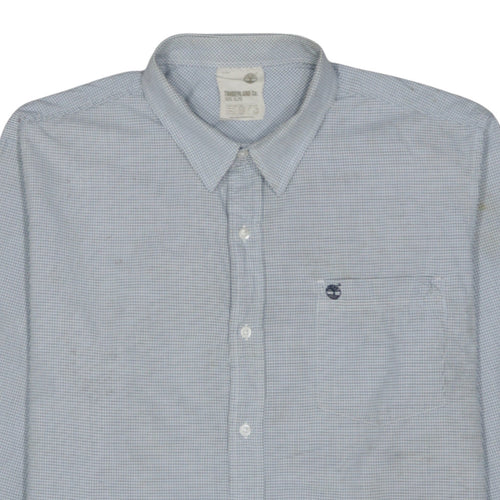 Timberland Men’s Blue Check Cotton Button-Up Long Sleeve Shirt XL