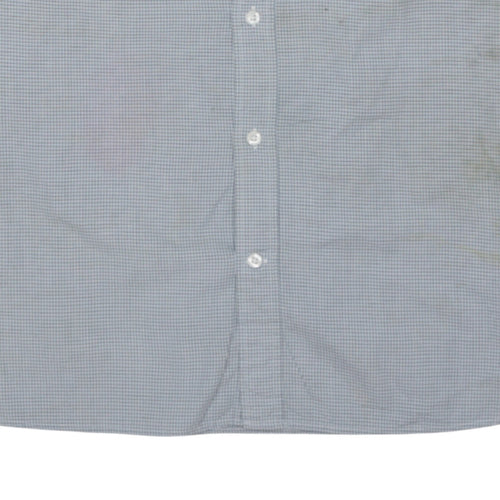 Timberland Men’s Blue Check Cotton Button-Up Long Sleeve Shirt XL