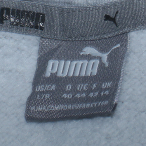 Puma Men's Grey L Pullover Hoodie with Logo Print