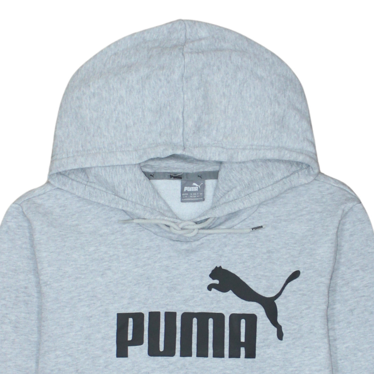 Puma Men's Grey L Pullover Hoodie with Logo Print