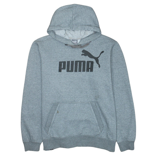 Puma Men's Grey XL Pullover Hoodie Sweatshirt Logo Fleece