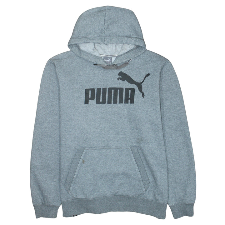 Puma Men's Grey XL Pullover Hoodie Sweatshirt Logo Fleece