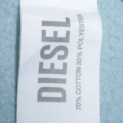 Diesel Women’s Blue Cotton Blend Logo Sweatshirt Size L