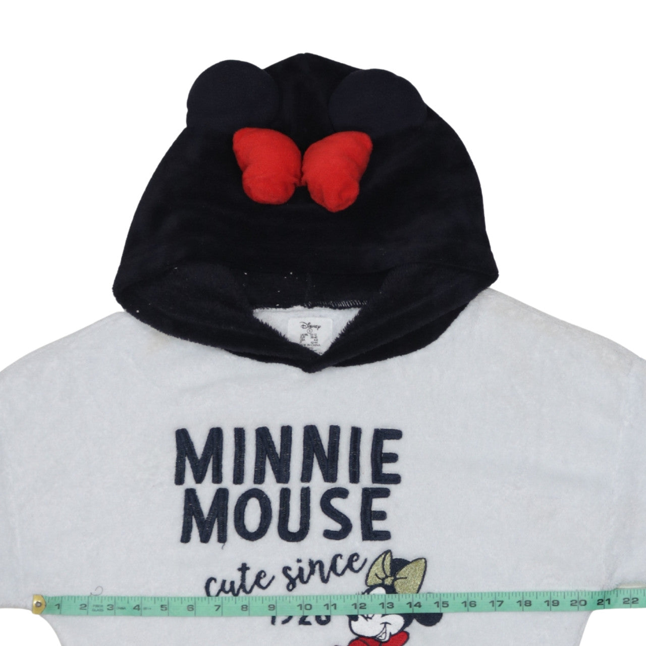 Disney Women’s Minnie Mouse Fleece Pyjama Top S 10-12 White Hooded Winter Loungewear