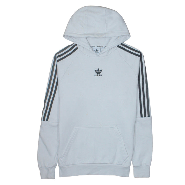 Adidas Men's White Pullover Hoodie S Trefoil Fleece Sweatshirt