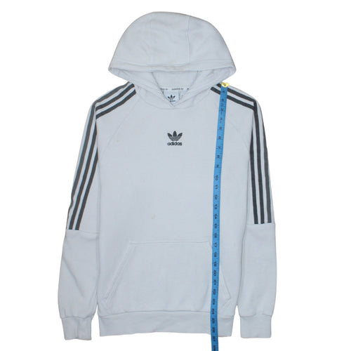 Adidas Men's White Pullover Hoodie S Trefoil Fleece Sweatshirt