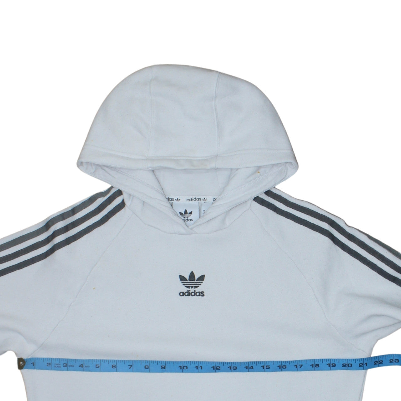Adidas Men's White Pullover Hoodie S Trefoil Fleece Sweatshirt