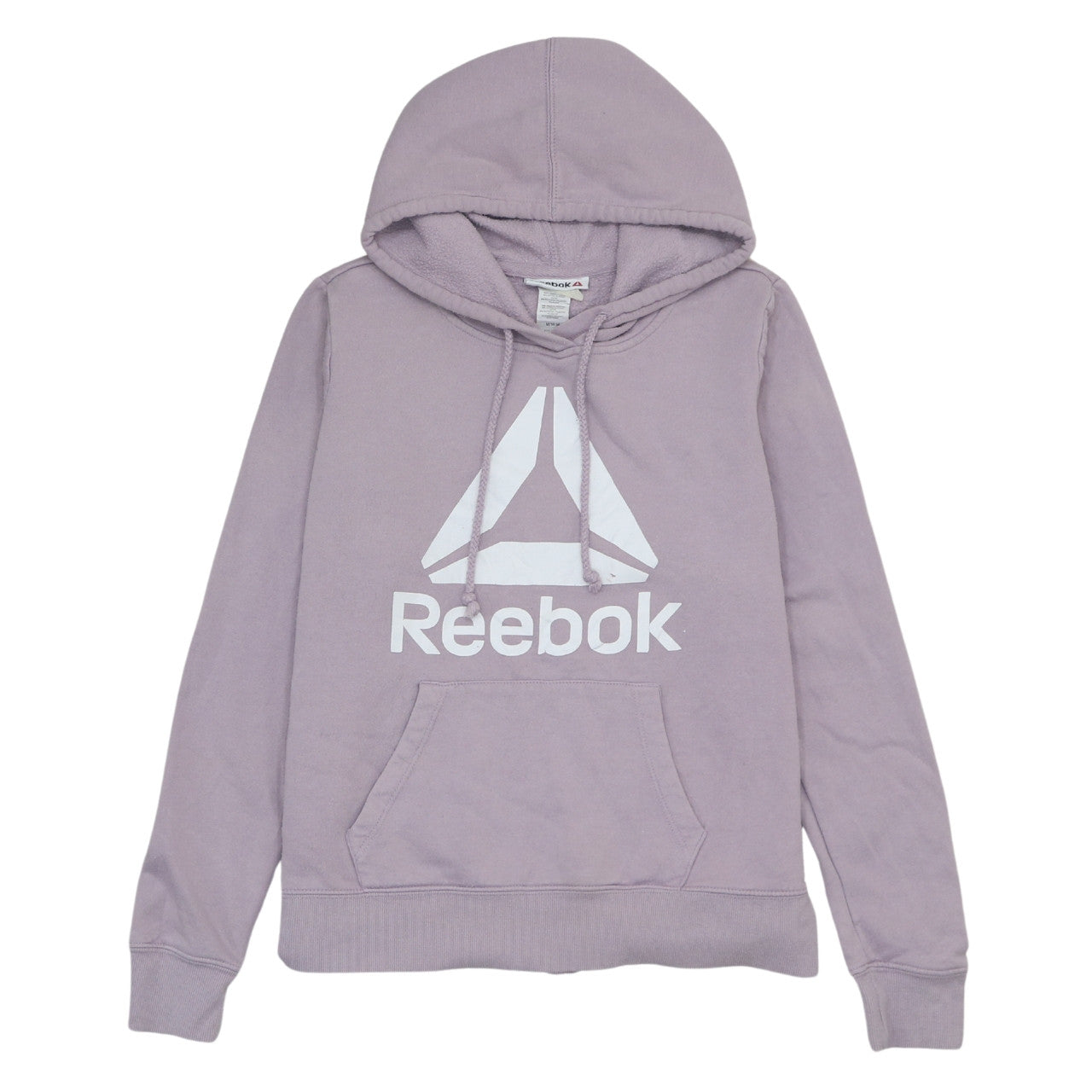 Reebok Womens Purple Pullover Hoodie Medium Cotton Blend Logo Gymwear