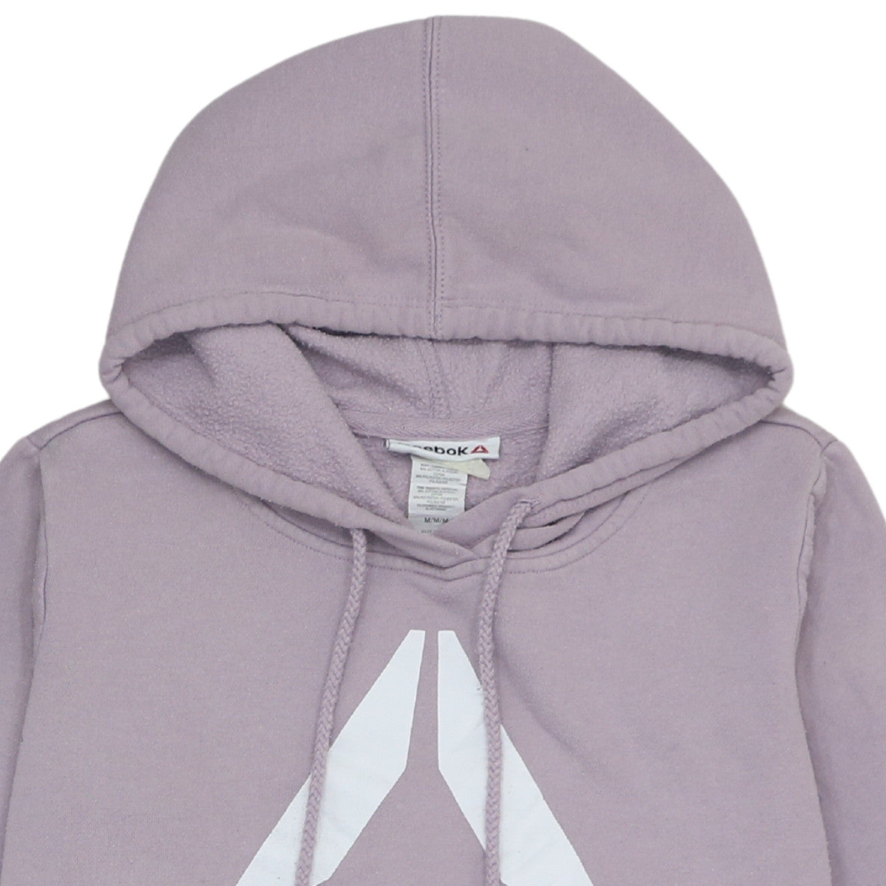 Reebok Womens Purple Pullover Hoodie Medium Cotton Blend Logo Gymwear