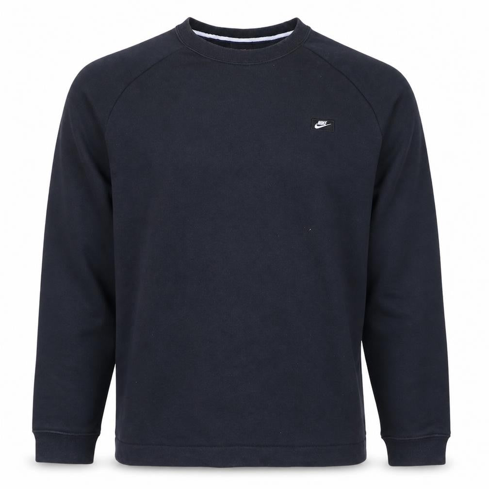 Front view of Nike Men's Black Crew Neck Pullover Sweatshirt, size L