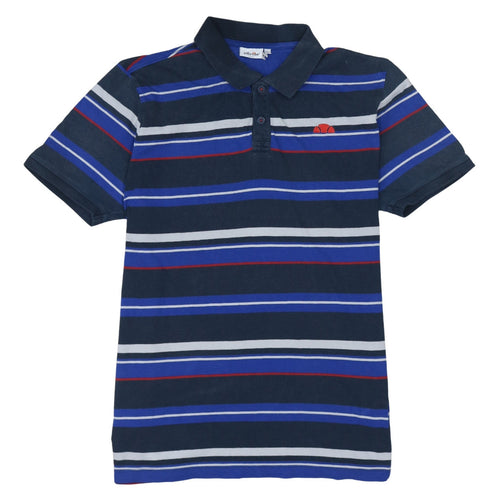 Ellesse Men's Blue Striped Cotton Polo Shirt Size M
