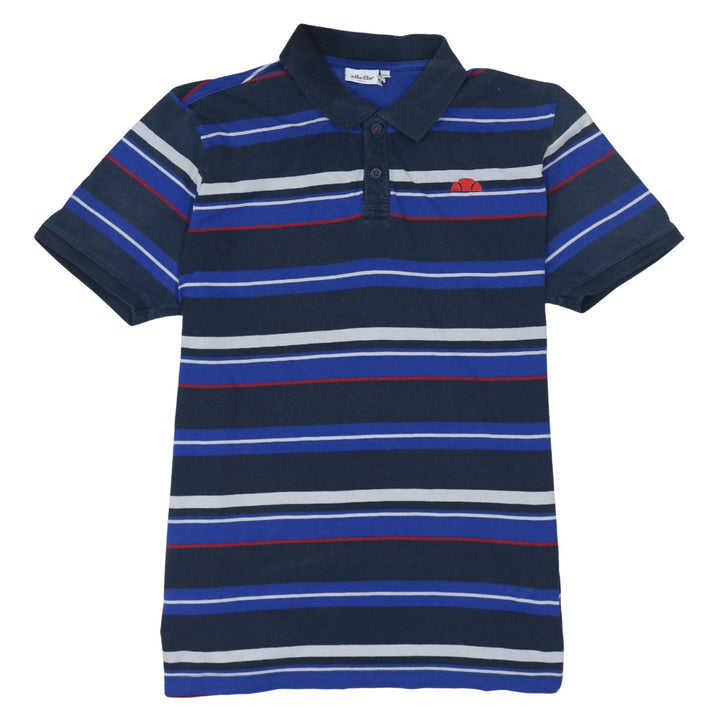 Ellesse Men's Blue Striped Cotton Polo Shirt Size M