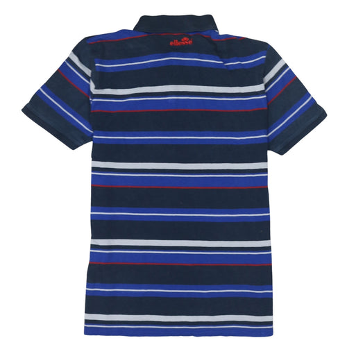 Ellesse Men's Blue Striped Cotton Polo Shirt Size M