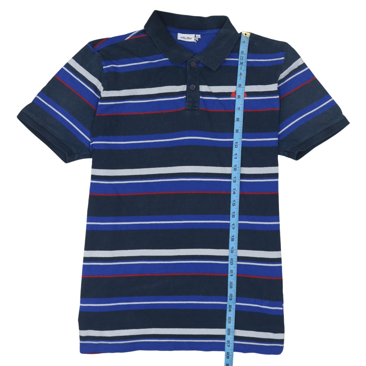 Ellesse Men's Blue Striped Cotton Polo Shirt Size M
