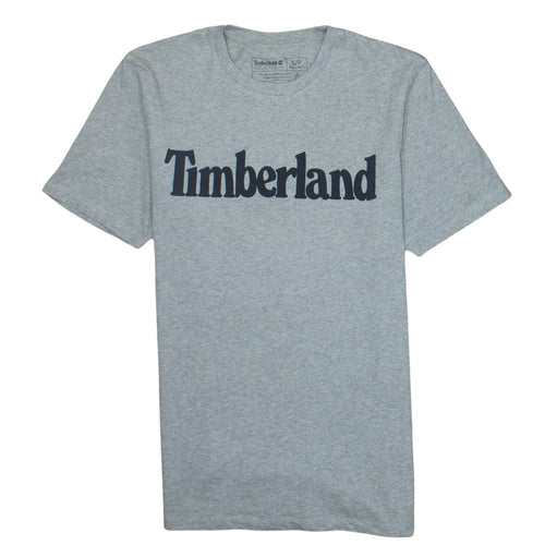 Timberland Men's Grey Regular Fit Logo Cotton T-Shirt Size S